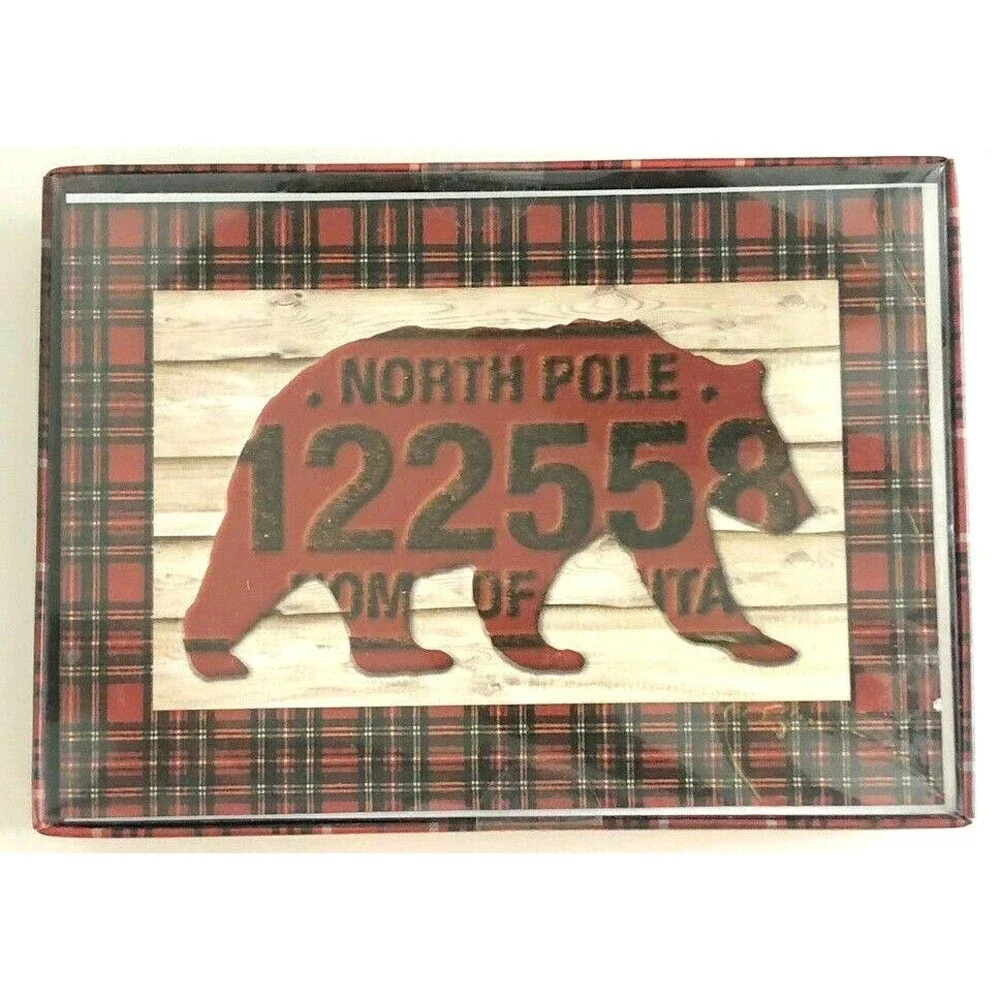 FARMHOUSE plaid bear